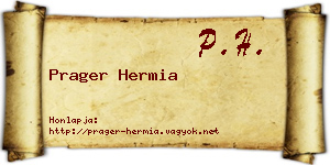 Prager Hermia névjegykártya